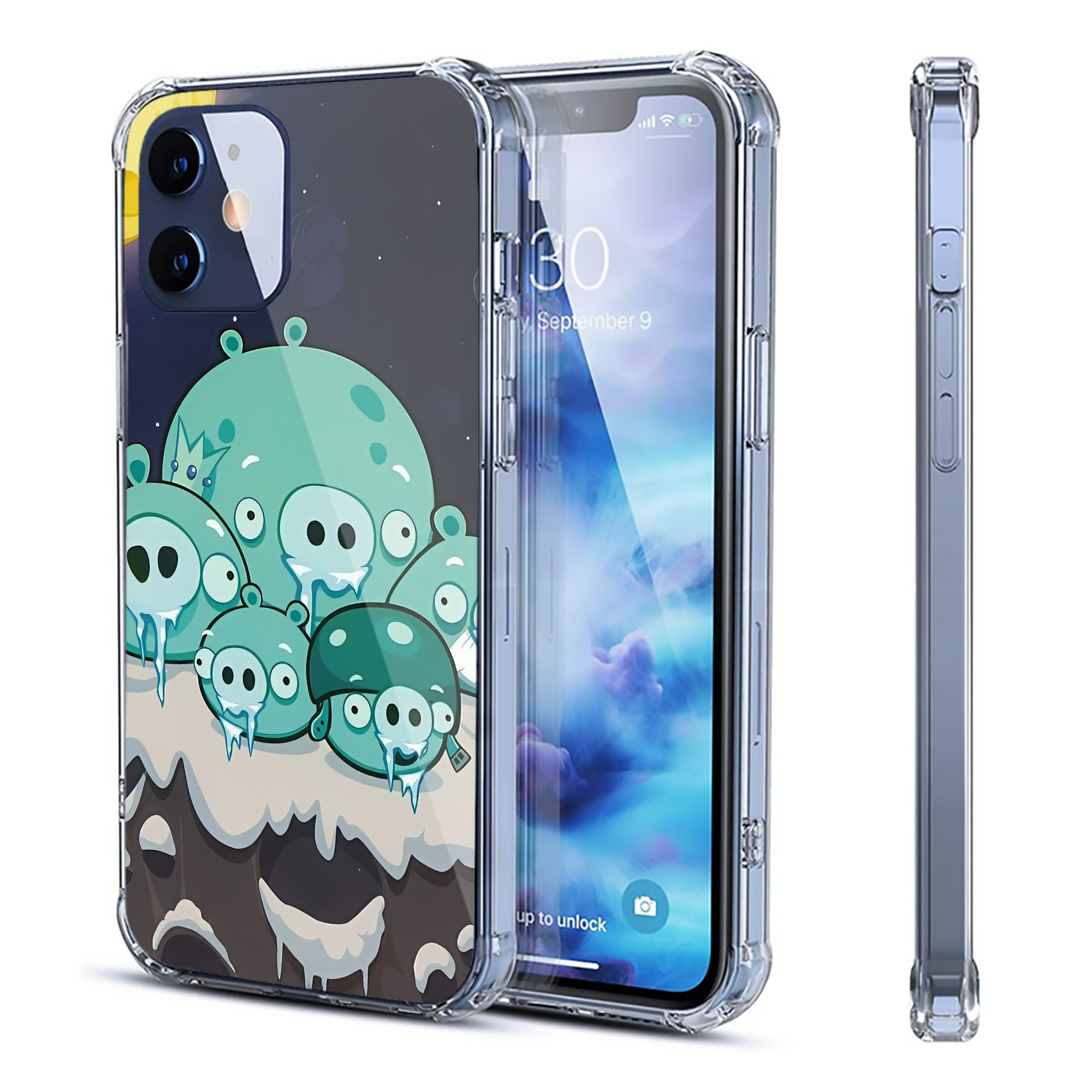 （画像用） Angry Birds アングリーバード 【iPhone 12シリーズ対応】透明スマホケース（クリアソフトケース）